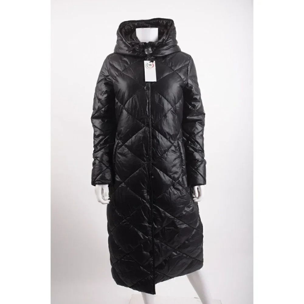 NOIZE Womens Amiyah Long Length Puffer Coat Jacket Black XS New NO BELT